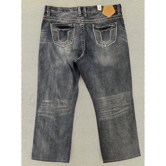 NWT Mens Tin Haul JEANS Mens Size 40 Regular Joe Bootcut Short Hemmed Distressed - Picture 4 of 8